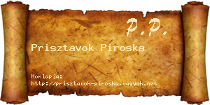 Prisztavok Piroska névjegykártya